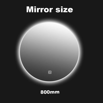 AuraGlow LED Round Bathroom Mirror
