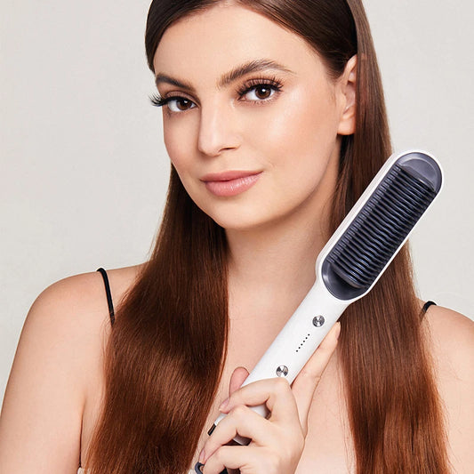 2-in-1 Hair Straightener Brush