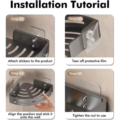 Portable Punch-free Bathroom Shelves