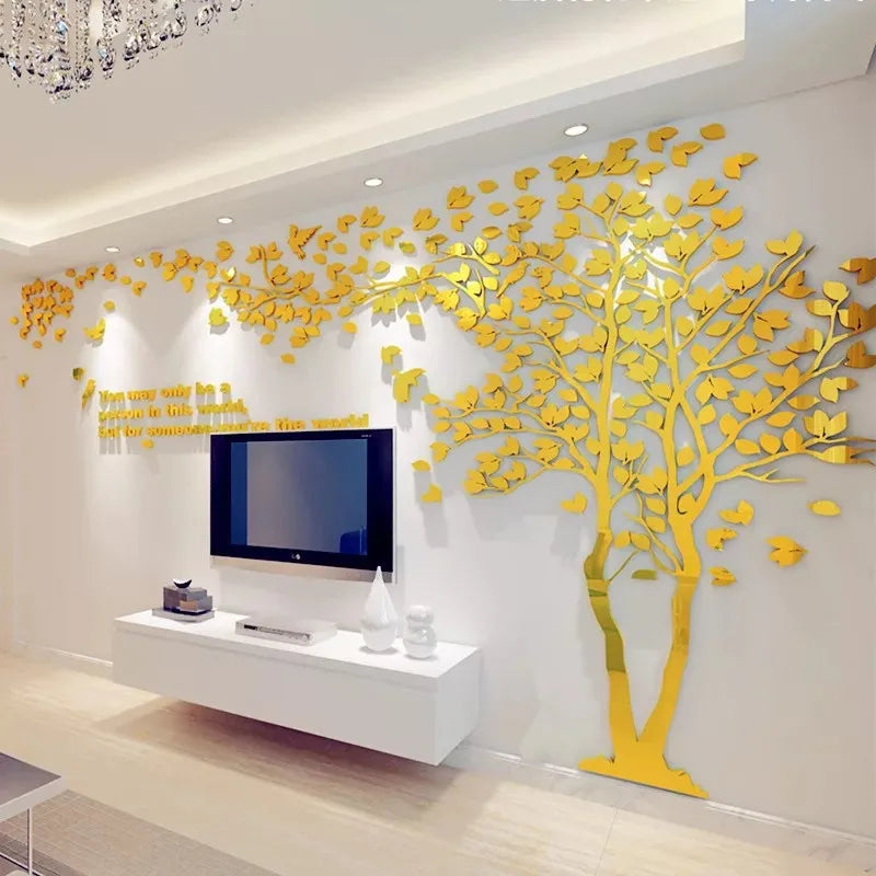 3D Mirror Tree Wall Sticker
