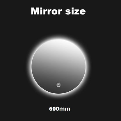 AuraGlow LED Round Bathroom Mirror
