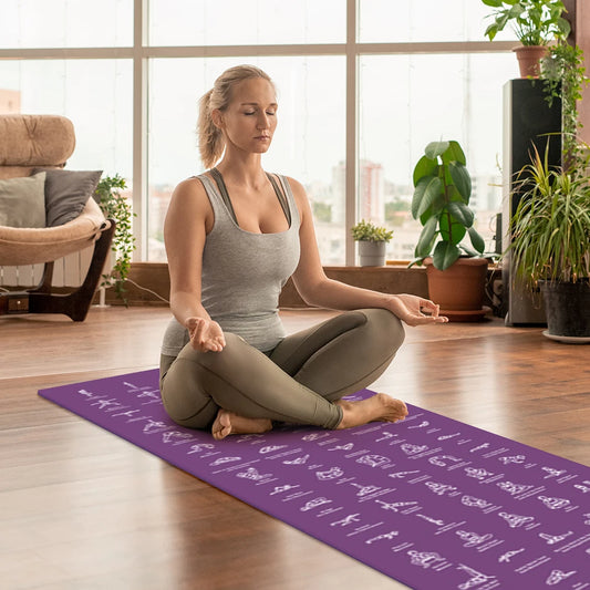 Instructional Yoga Mat with Carrying Strap & Bag