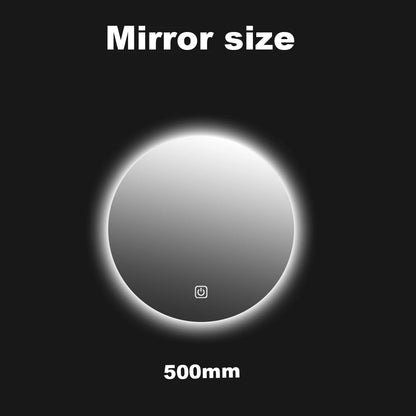 AuraGlow LED Round Bathroom Mirror