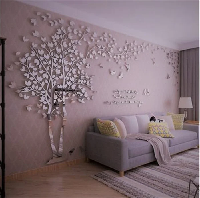 3D Mirror Tree Wall Sticker